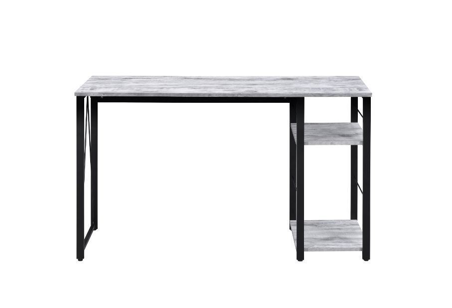 Vadna Writing Desk; Antique White & Black Finish