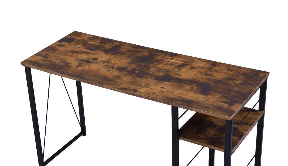 Vadna Writing Desk; Weathered Oak & Black Finish