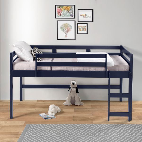 Lara Twin Loft Bed; Navy Blue Finish