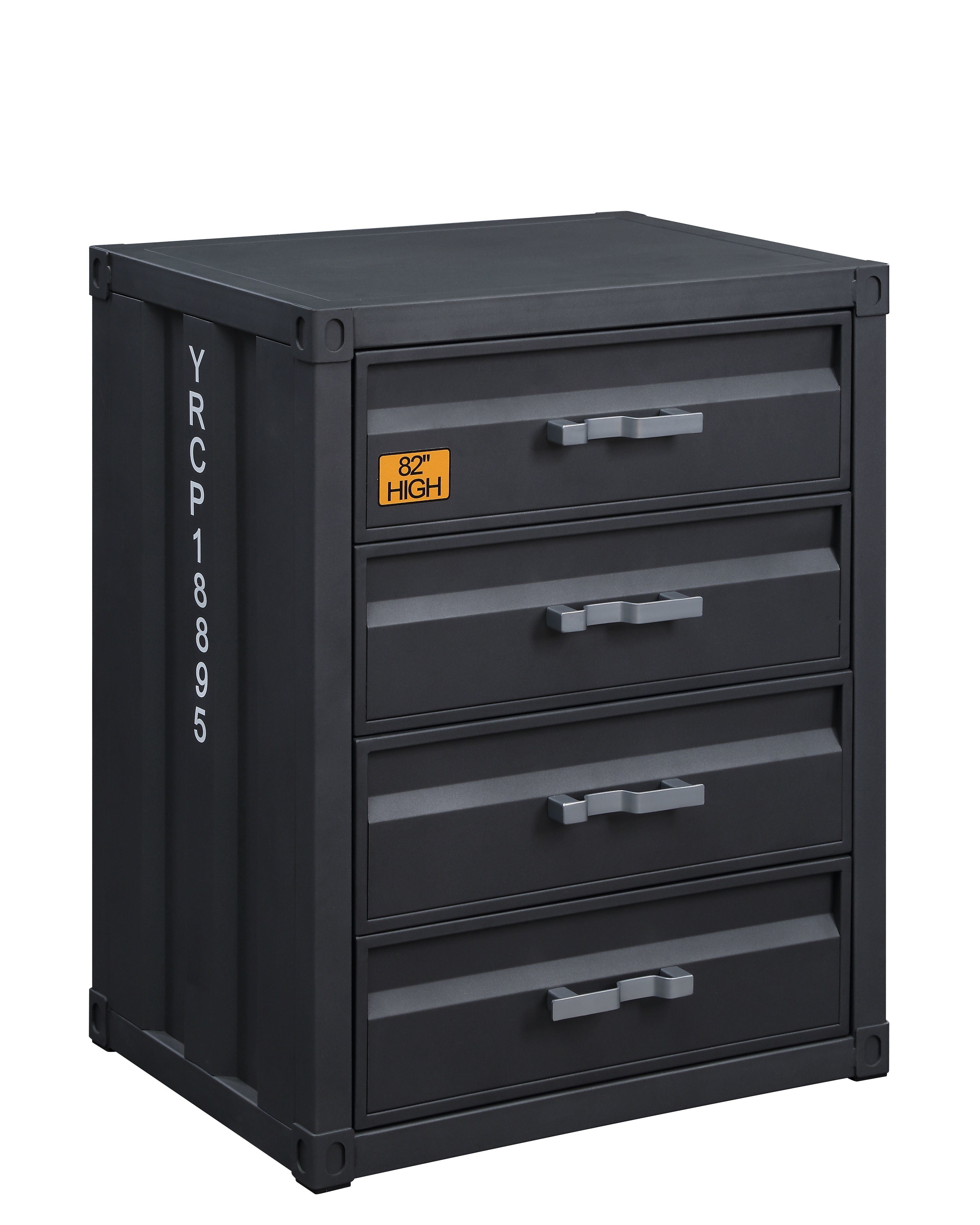 Cargo 4-Drawer Chest; Gunmetal Finish