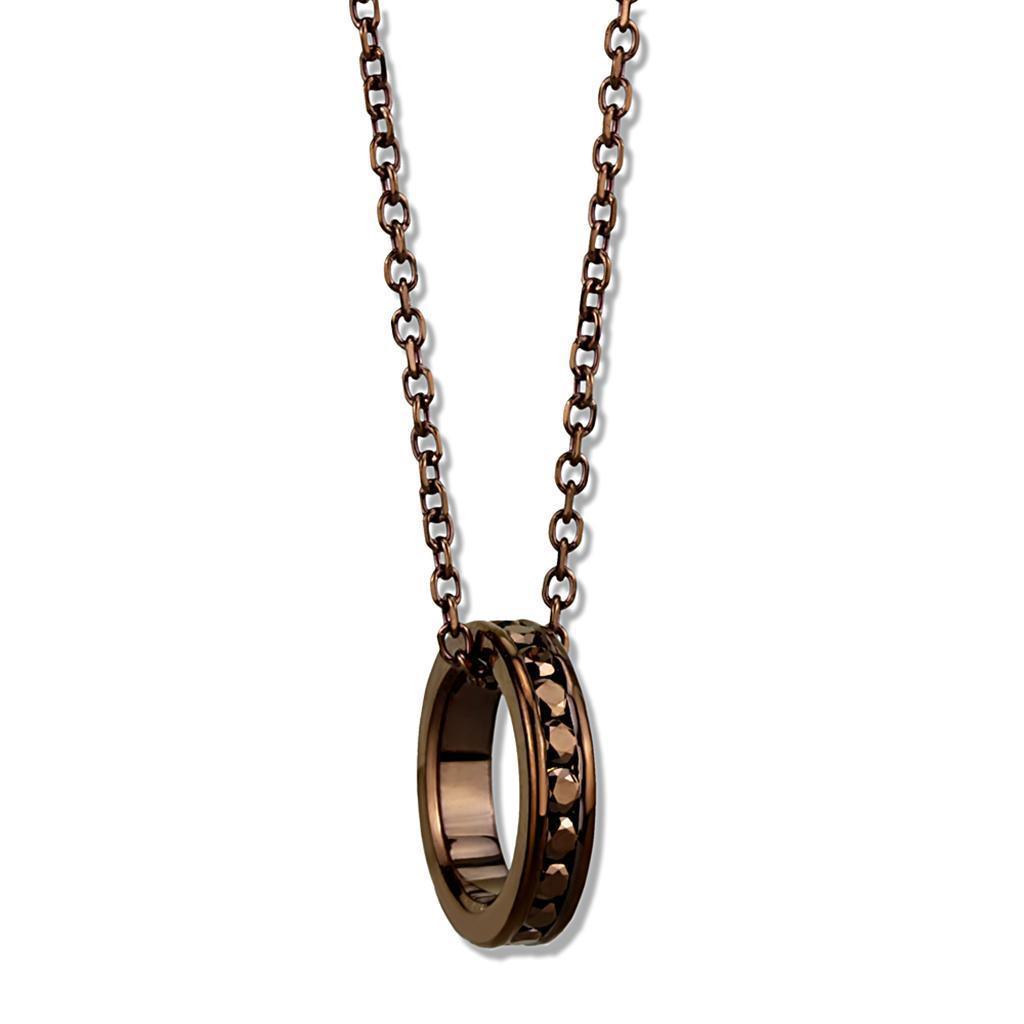 3W1143 - IP Coffee light Brass Chain Pendant with Top Grade Crystal in Light Coffee