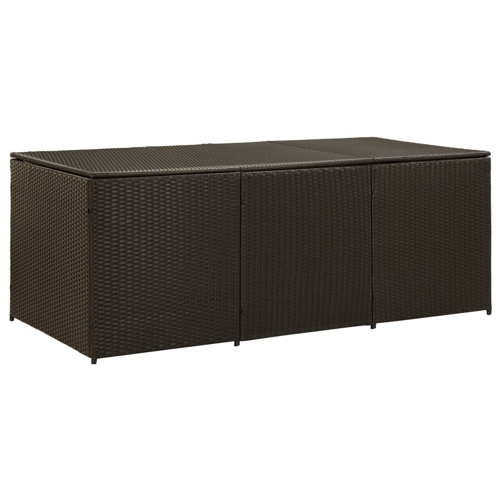 Patio Storage Box Poly Rattan 70.9"x35.4"x27.6" Brown