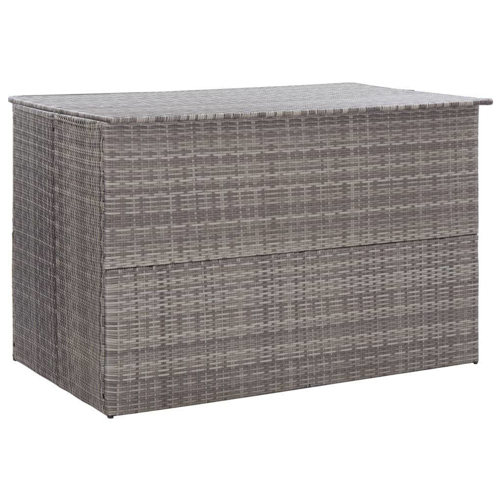 Patio Storage Box Gray 59.1"x39.4"x39.4" Poly Rattan