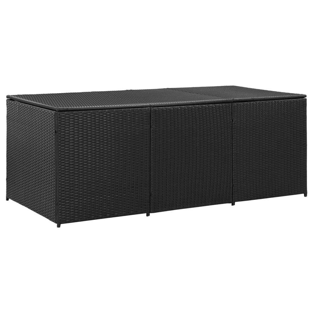 Patio Storage Box Poly Rattan 70.9"x35.4"x27.6" Black