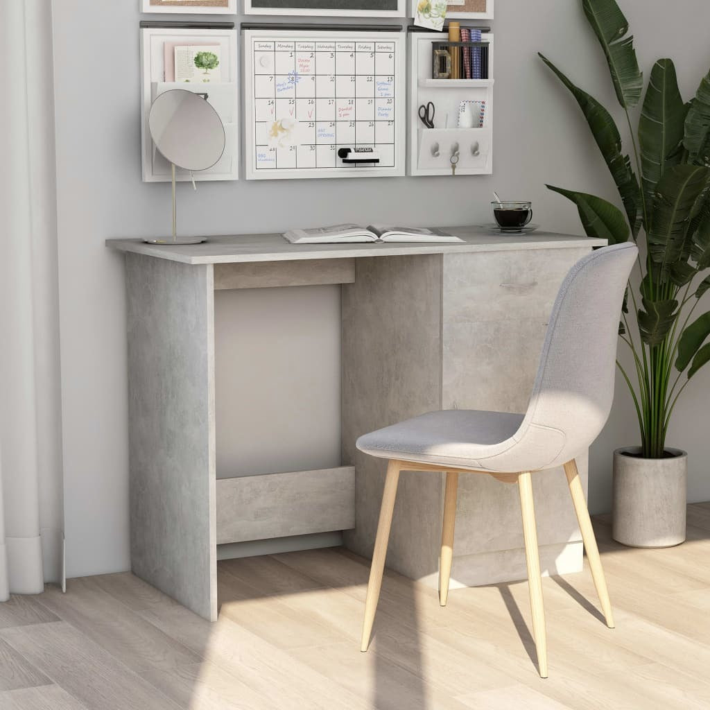 Desk Concrete Gray 39.4"x19.7"x29.9" Engineered Wood