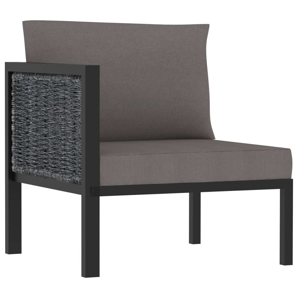 Sectional Corner Sofa with Right Armrest Poly Rattan Anthracite