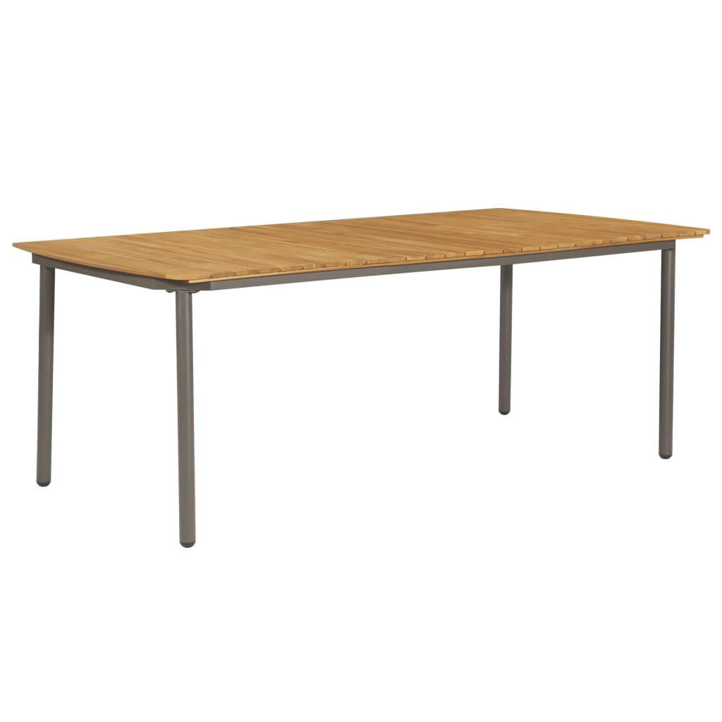 Patio Table 78.7"x39.4"x28.3" Solid Acacia Wood and Steel