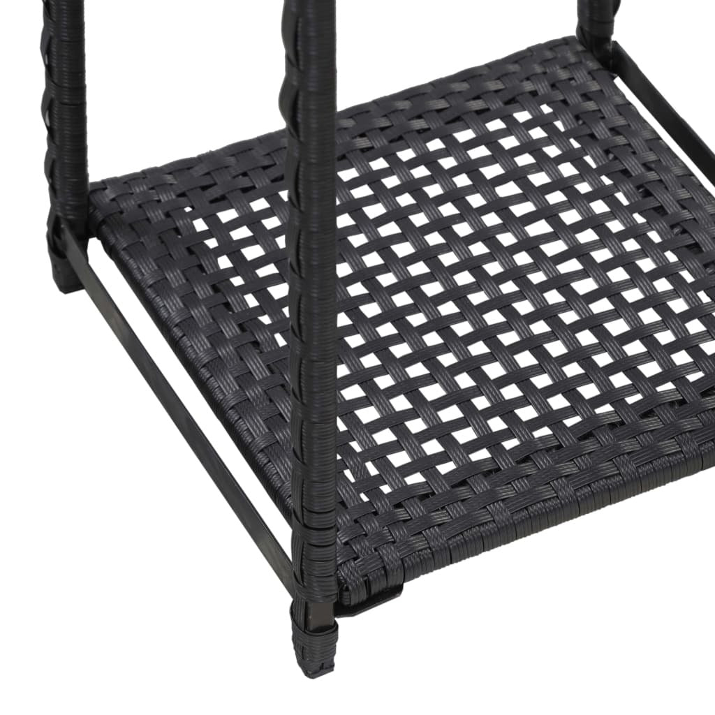Storage Shelf Black 11.8"x11.8"x47.2" Poly Rattan