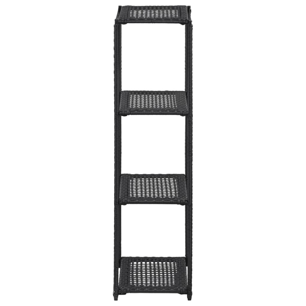 Storage Shelf Black 11.8"x11.8"x47.2" Poly Rattan