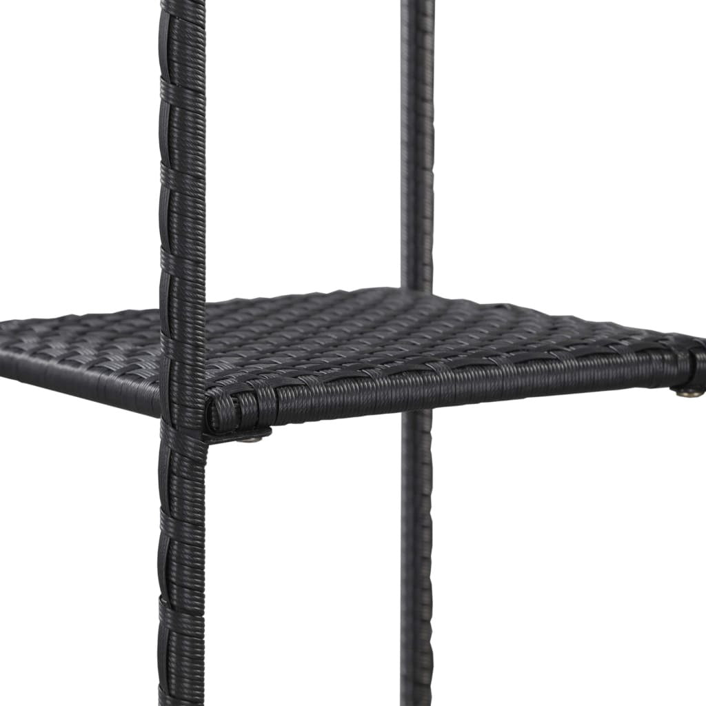 Storage Shelf Black 11.8"x11.8"x59.1" Poly Rattan