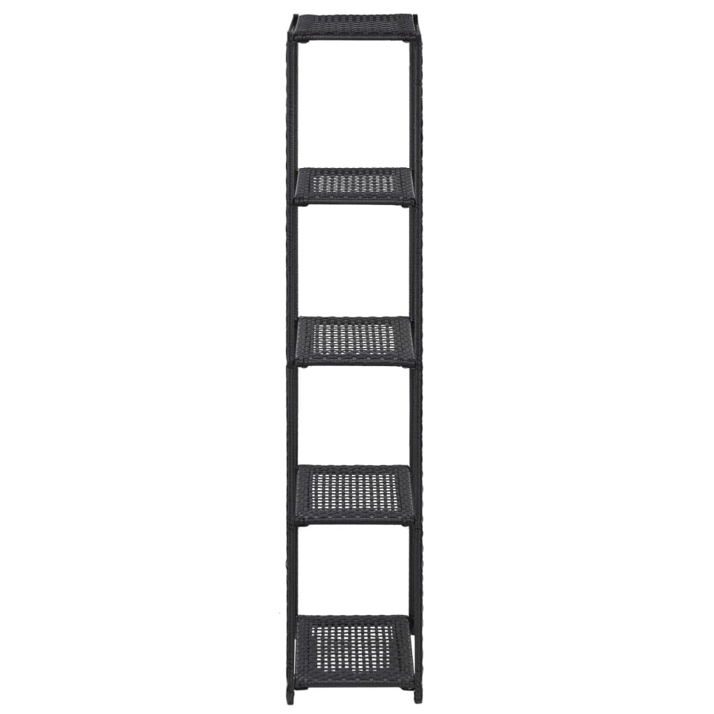 Storage Shelf Black 11.8"x11.8"x59.1" Poly Rattan