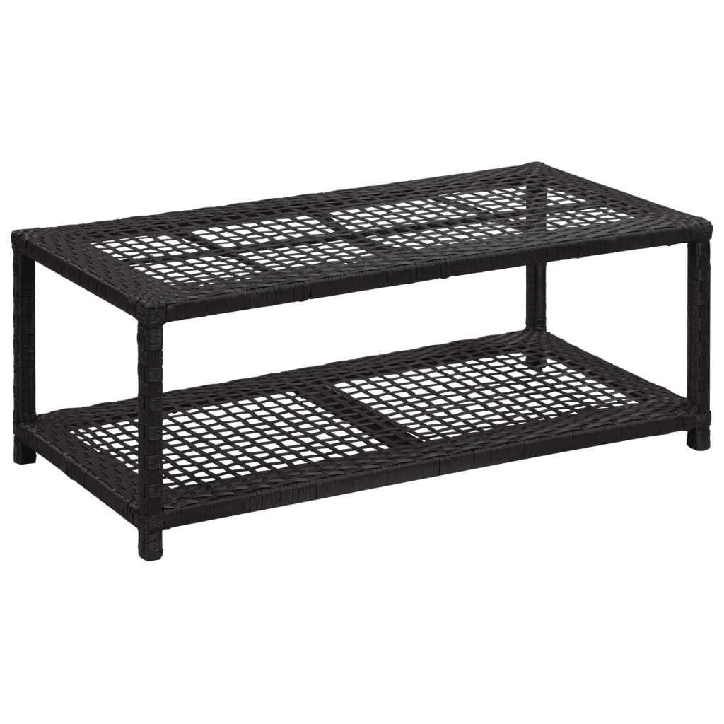 Shoe Bench Black 31.5"x15.7"x11.8" Poly Rattan