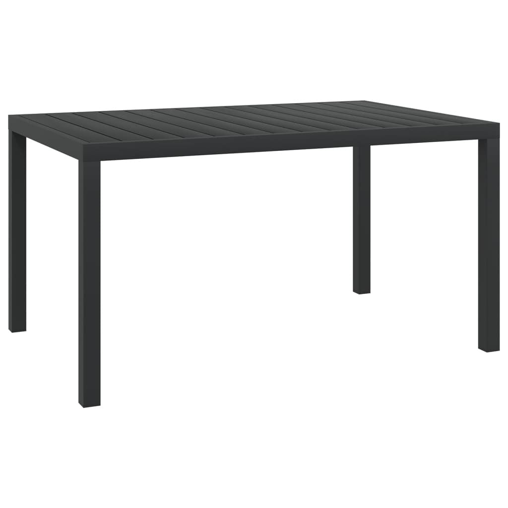 Patio Table Black 59.1"x35.4"x29.1" Aluminum and WPC