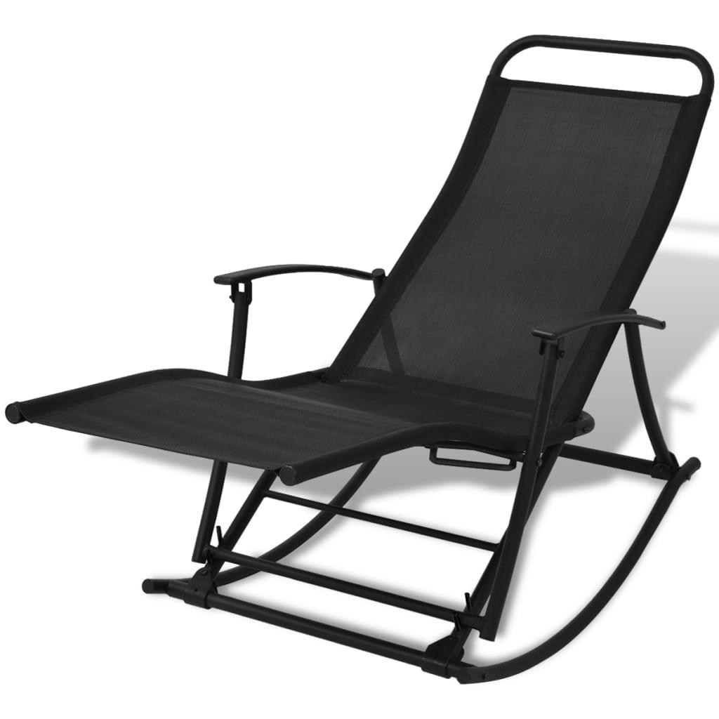 Patio Rocking Chair Steel and Textilene Black