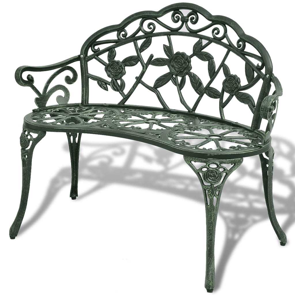 Patio Bench 39.4" Cast Aluminum Green