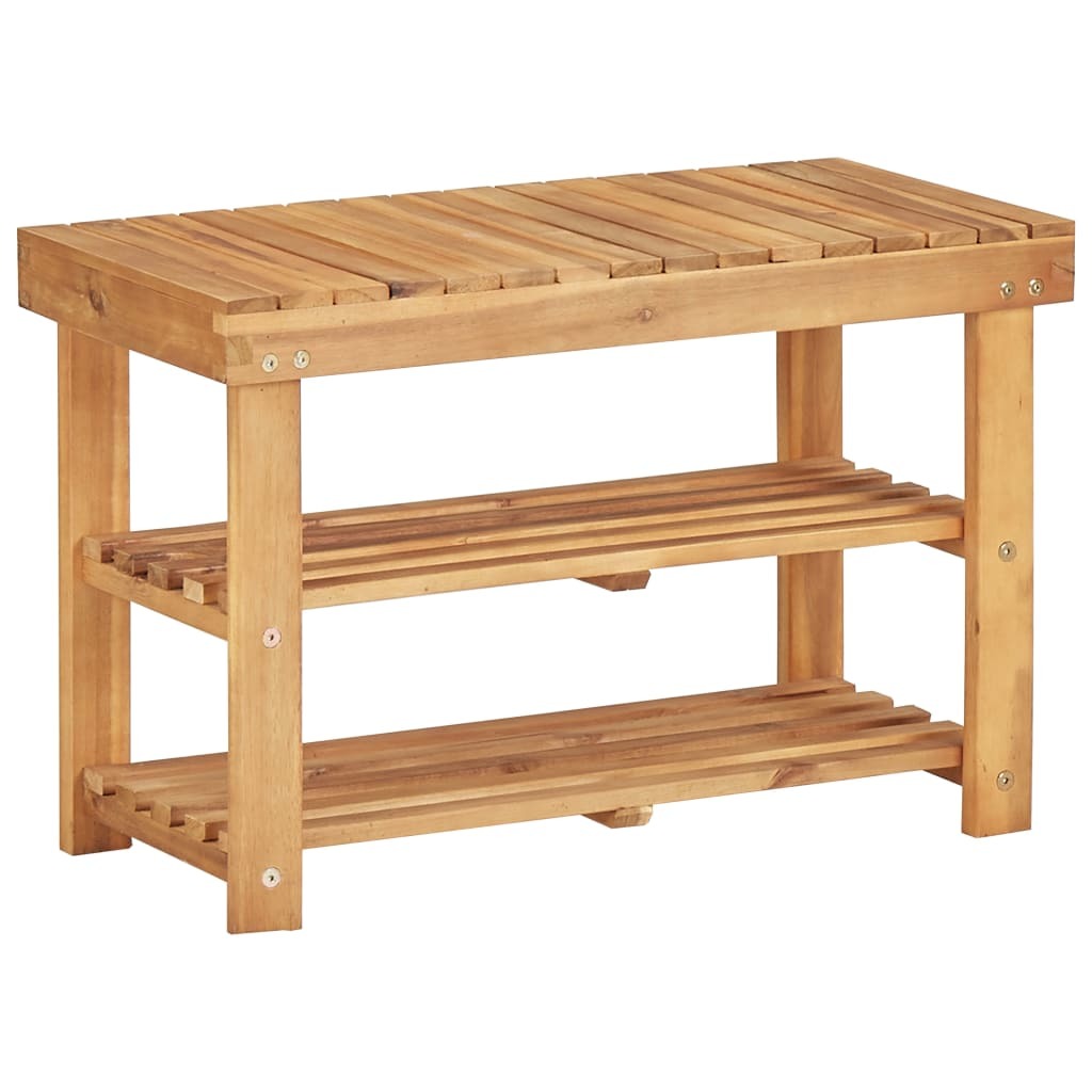 Shoe Rack 27.5"x12.5"x18.1" Solid Acacia Wood