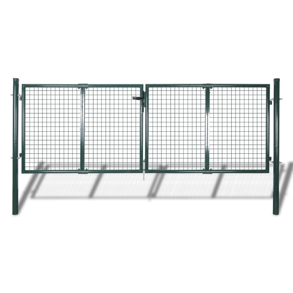 Fence Gate Steel 120.5"x59.1" Green