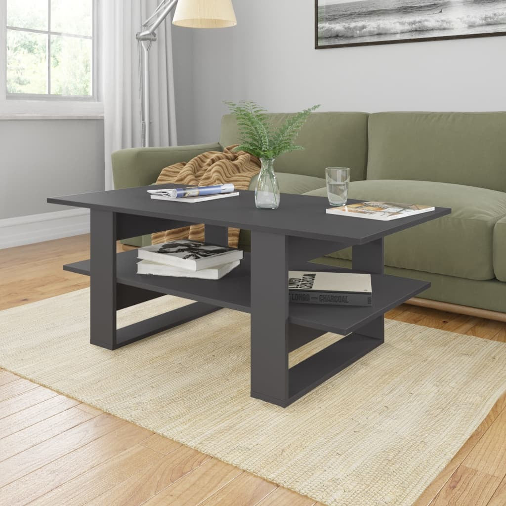Coffee Table Gray 43.3"x21.7"x16.5" Engineered Wood