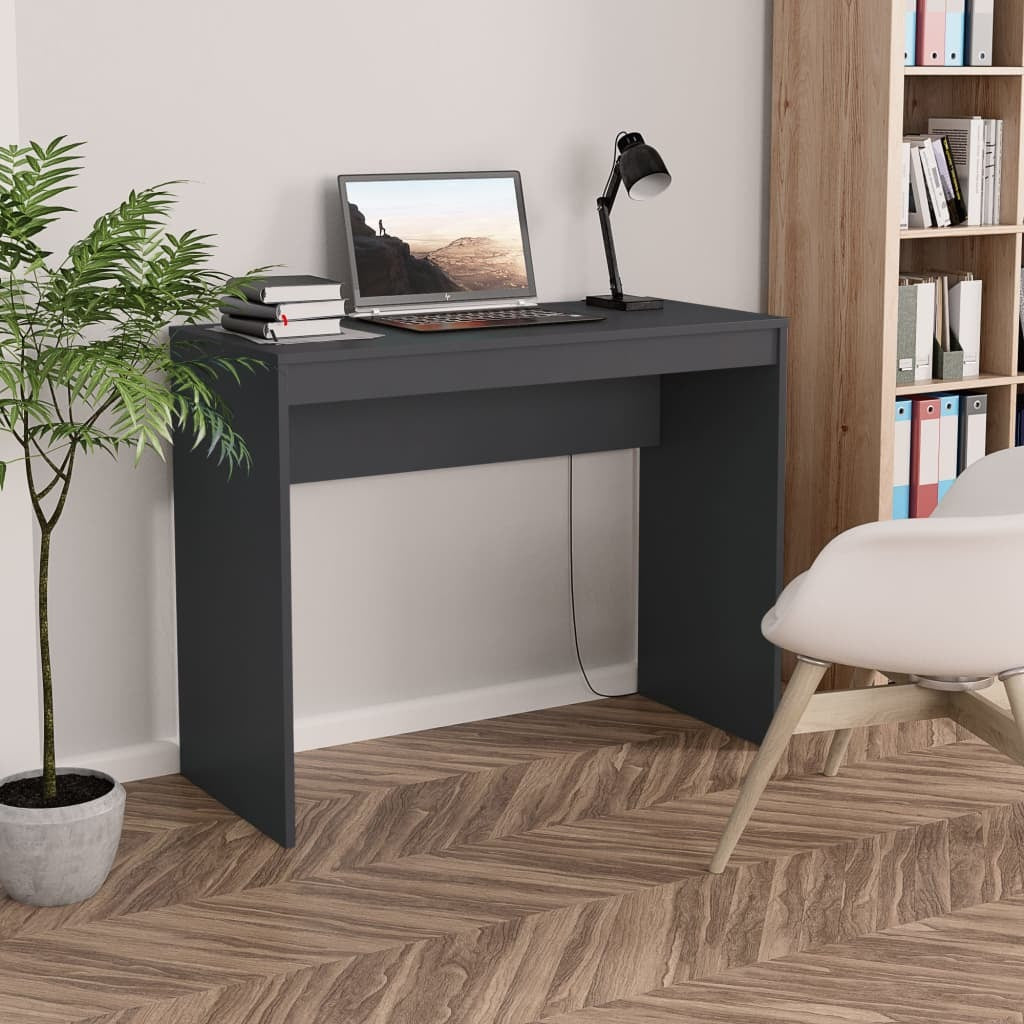 Desk Gray 35.4"x15.7"x28.3" Engineered Wood