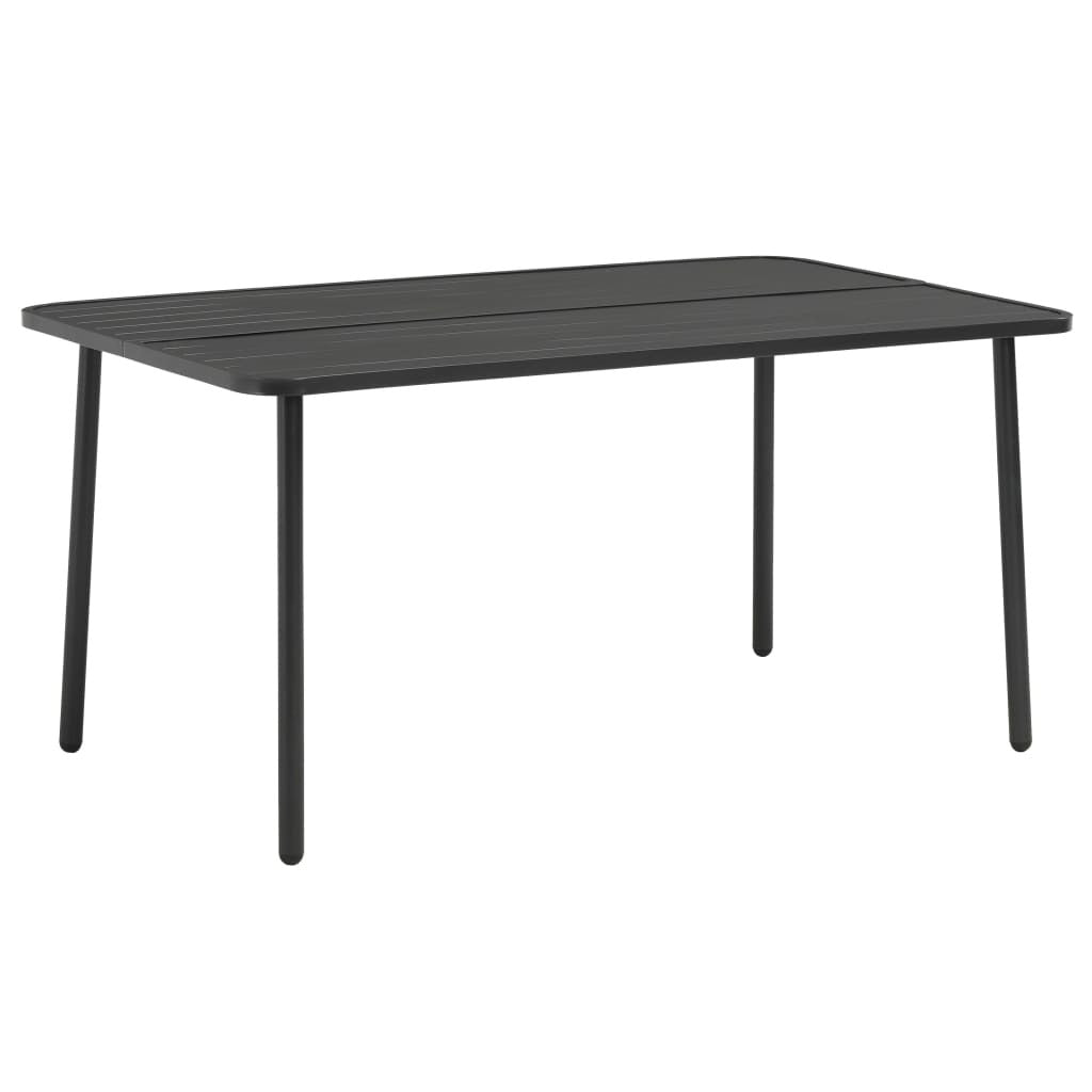 Patio Table Dark Gray 59.1"x35.4"x28.3" Steel