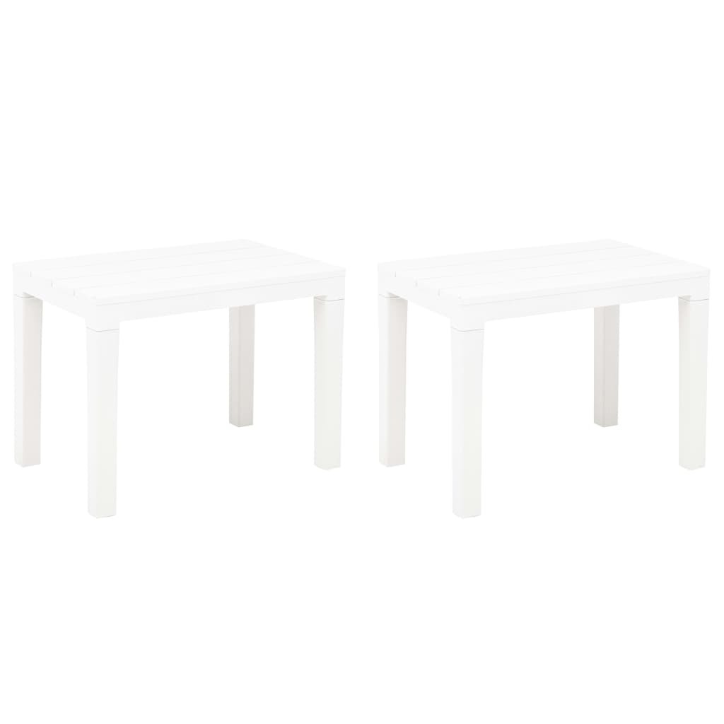 Patio Benches 2 pcs White Plastic