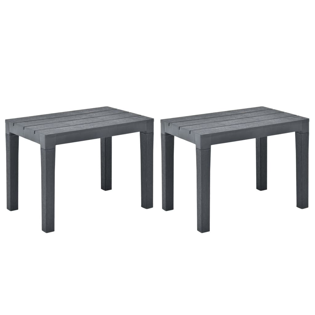 Patio Benches 2 pcs Anthracite Plastic