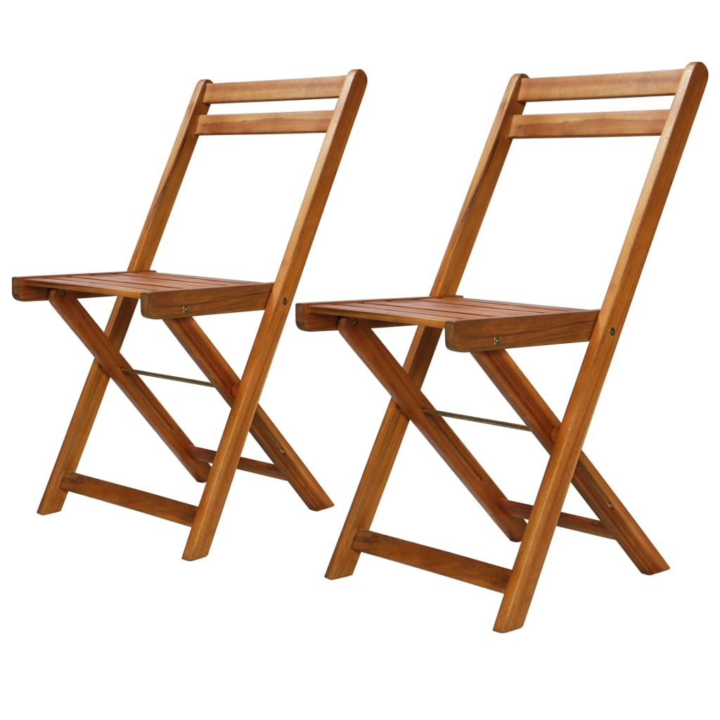 Patio Bistro Chairs 2 pcs Solid Acacia Wood