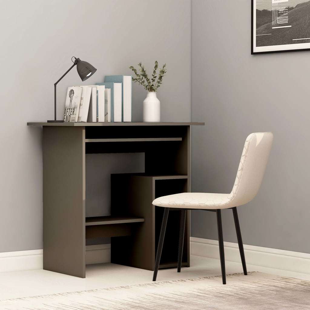 Desk Gray 31.5"x17.7"x29.1" Engineered Wood