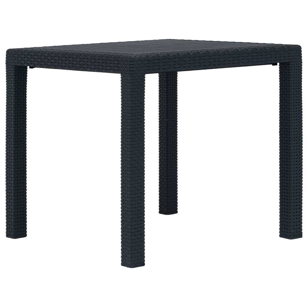 Patio Table Anthracite 31.1"x31.1"x28.3" Plastic Rattan Look