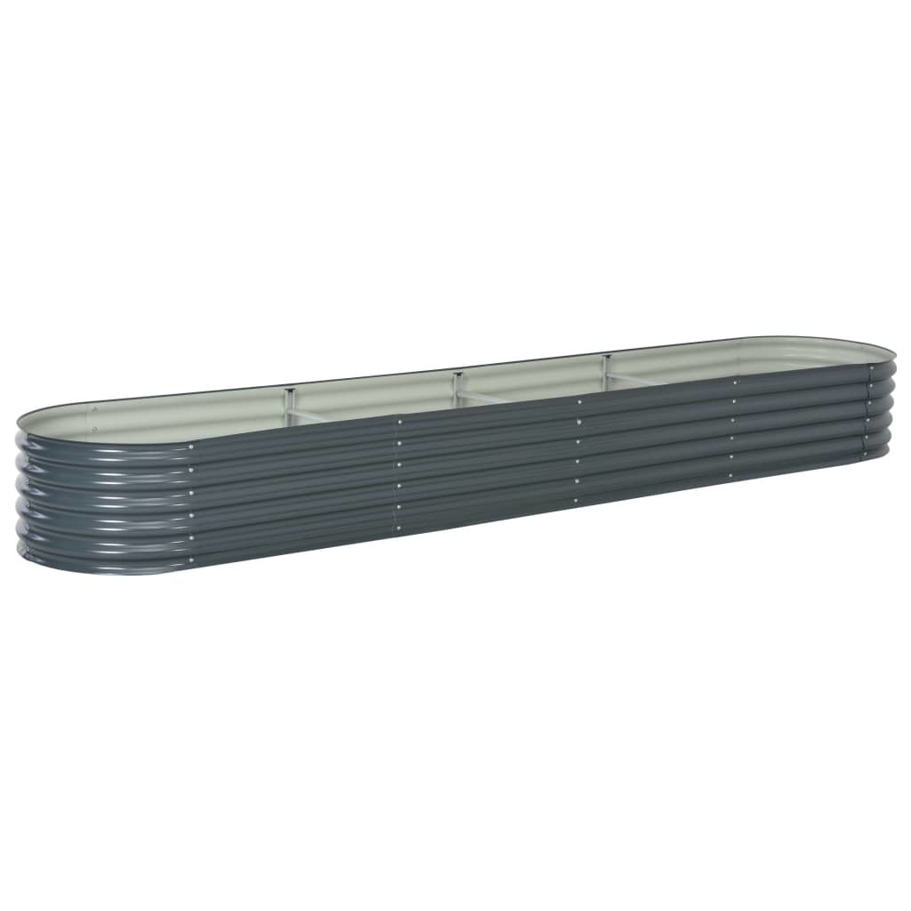 Garden Raised Bed 157.5"x31.5"x17.3" Galvanized Steel Gray