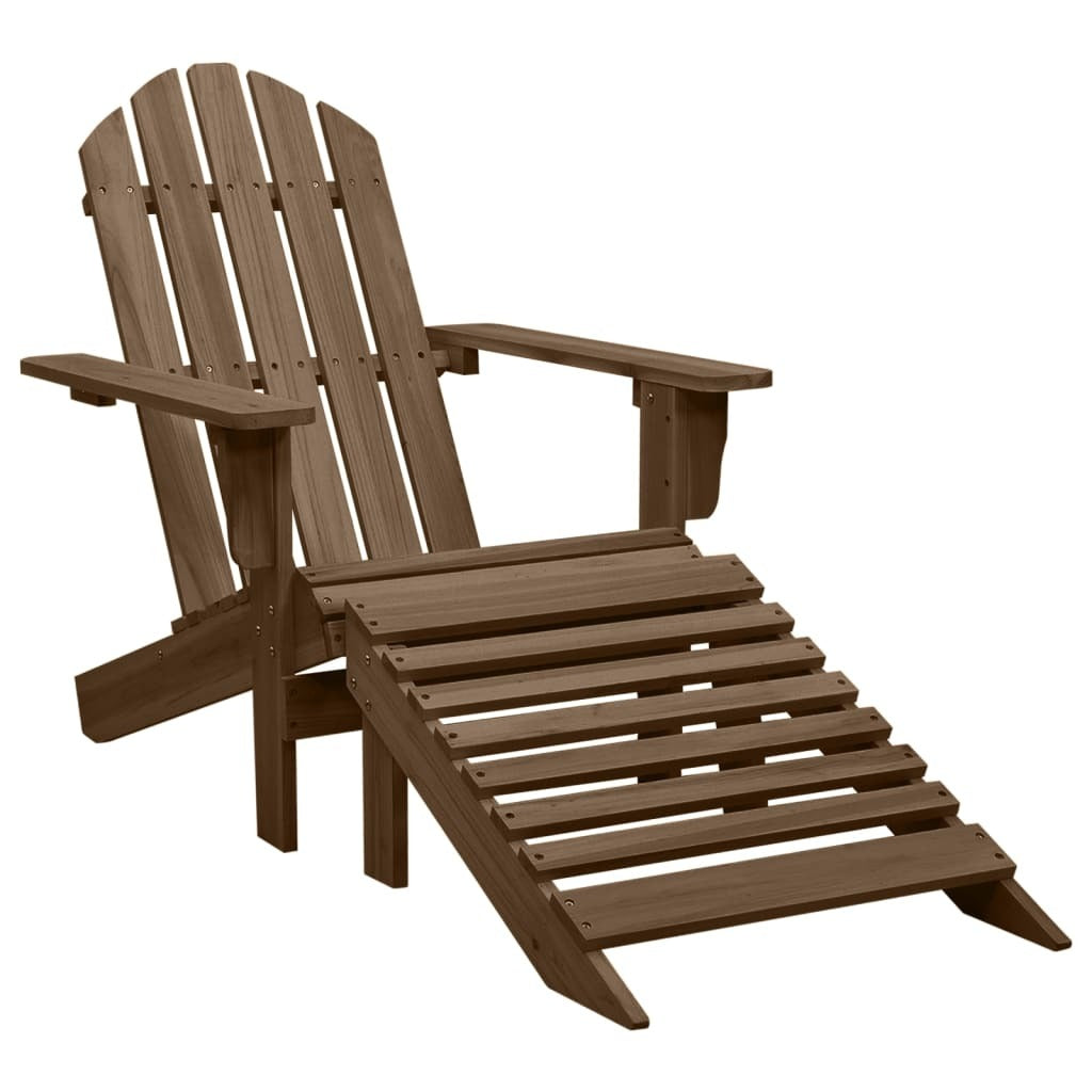 Patio Chair with Ottoman Wood Brown