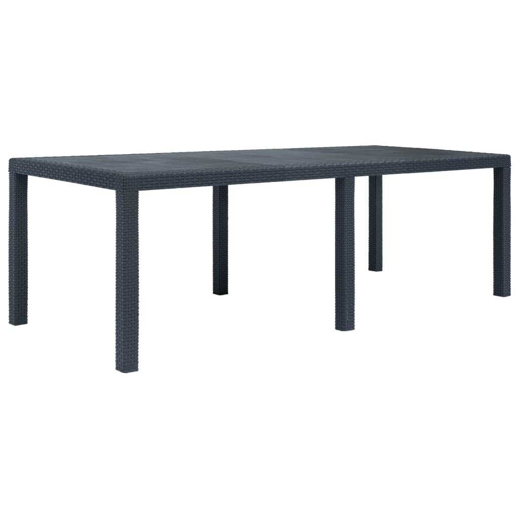 Patio Table Anthracite 86.6"x35.4"x28.3" Plastic Rattan Look