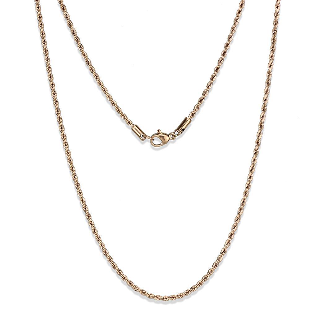 TK2426R - IP Rose Gold(Ion Plating) Stainless Steel Chain with No Stone