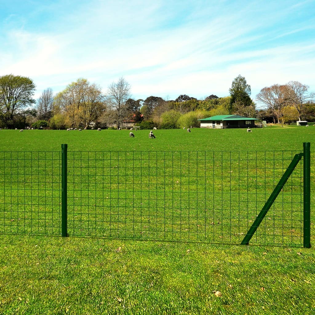 Euro Fence Steel 82 ftx4.92 ft Green