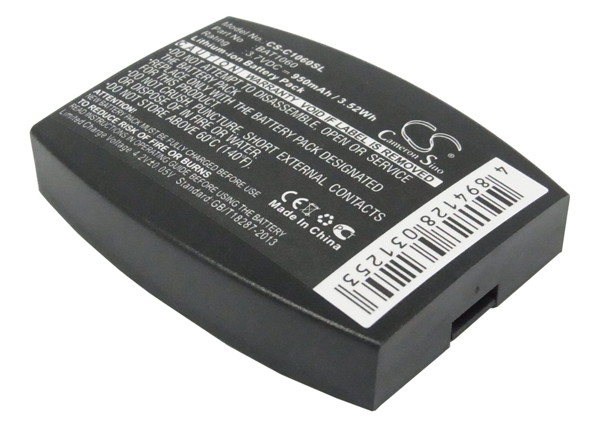 950mAh Battery - CS-C1060SL / Li-ion / Volts: 3.7