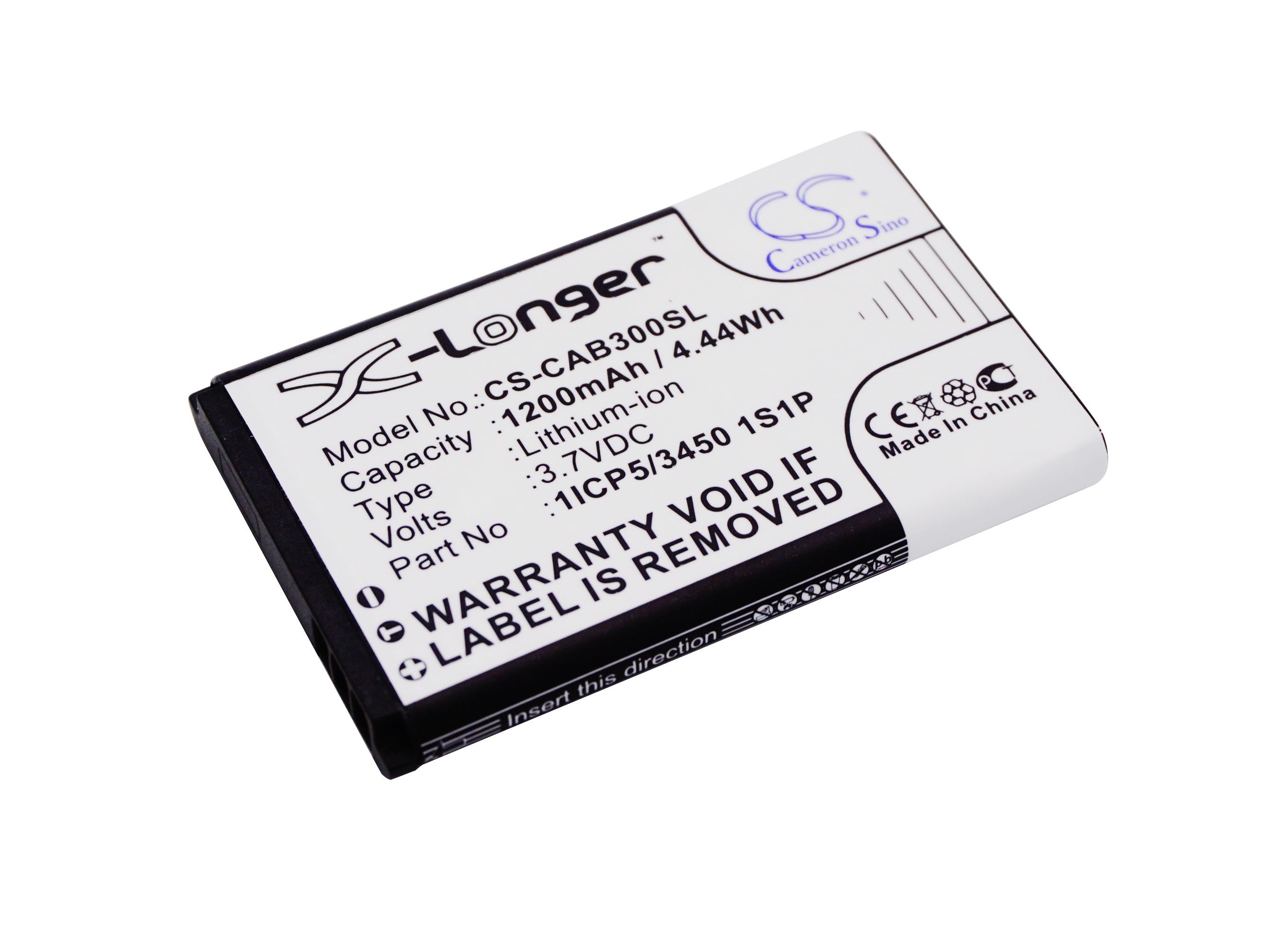 1200mAh Battery - CS-CAB300SL / Li-ion / Volts: 3.7