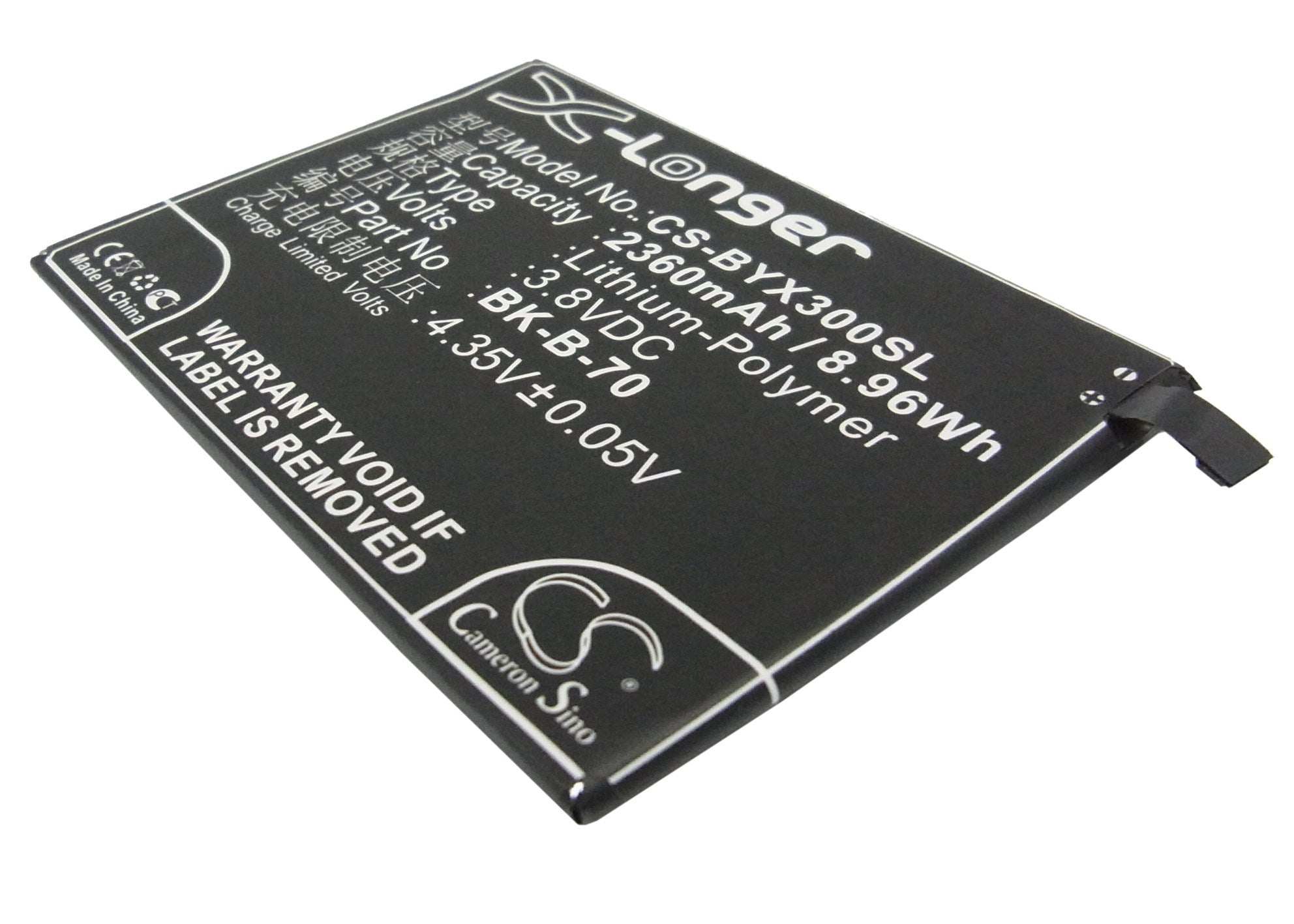 2360mAh Battery - CS-BYX300SL / Li-Polymer / Volts: 3.8