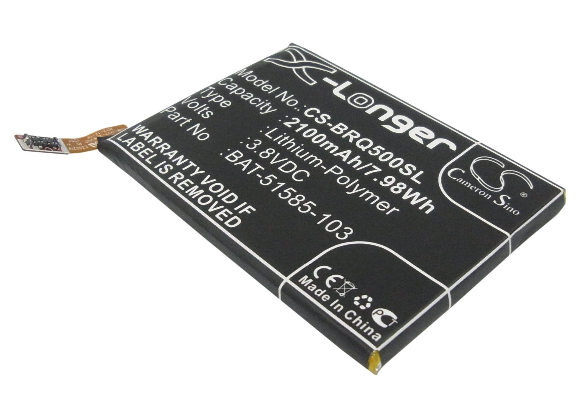 2100mAh Battery - CS-BRQ500SL / Li-Polymer / Volts: 3.8