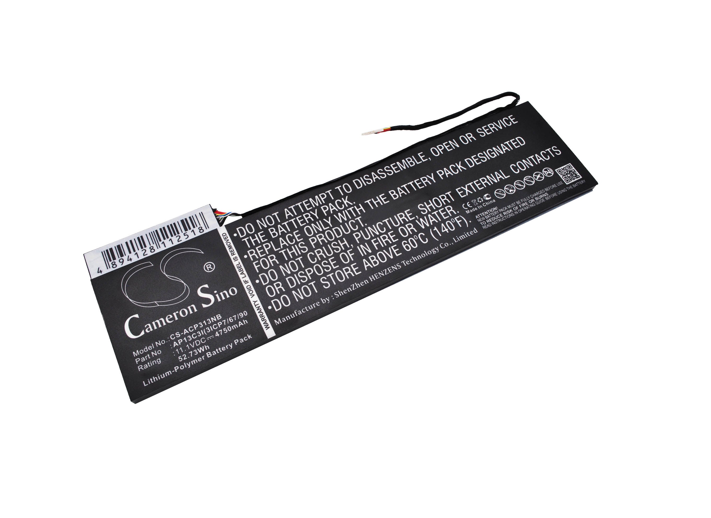 4750mAh Battery - CS-ACP313NB / Li-Polymer / Volts: 11.1