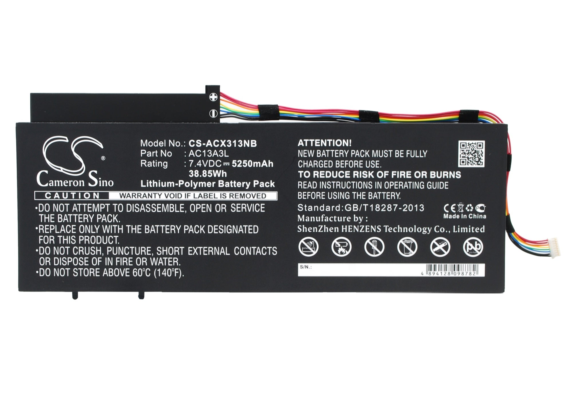 5250mAh Battery - CS-ACX313NB / Li-Polymer / Volts: 7.4