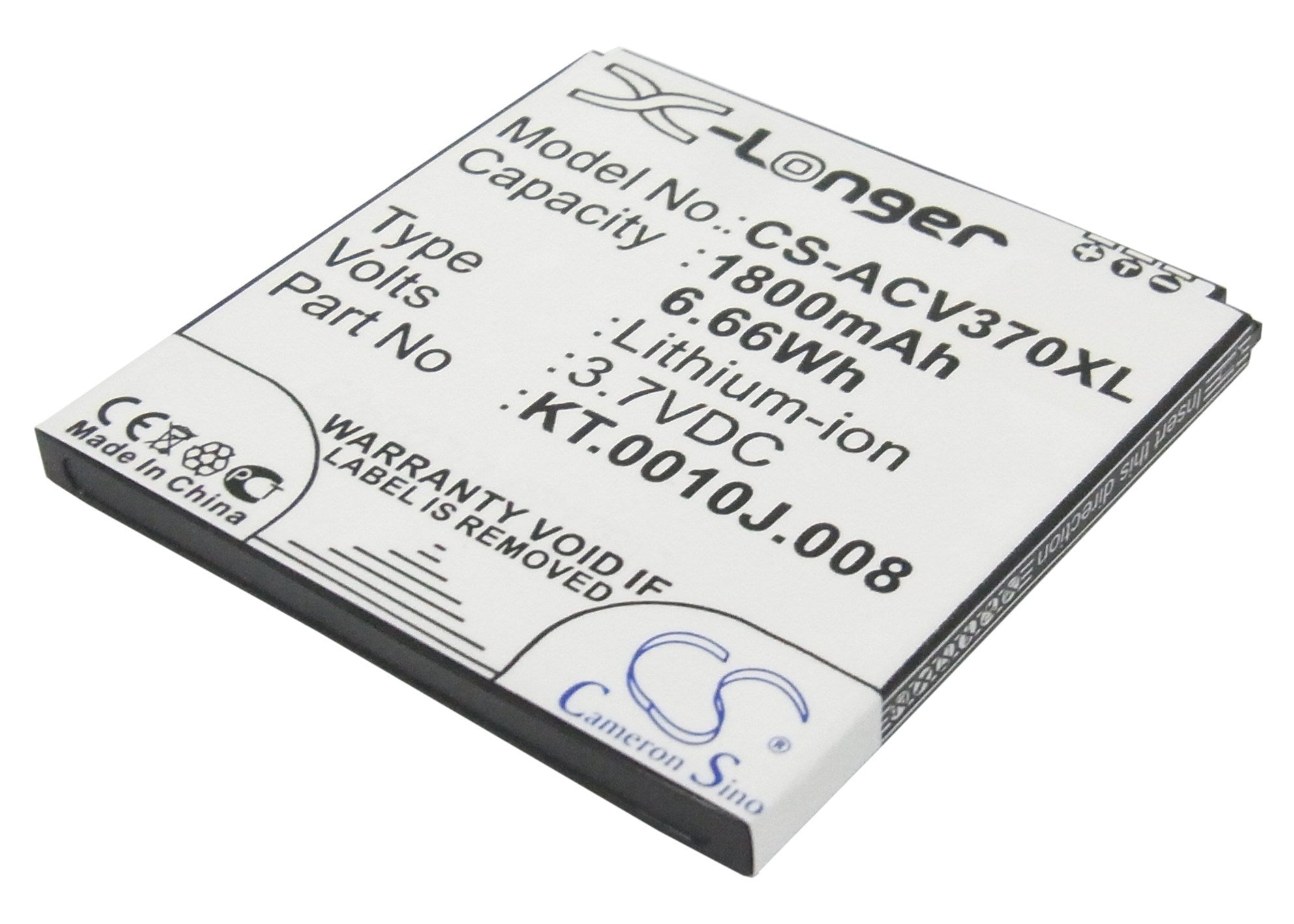 1800mAh Battery - CS-ACV370XL / Li-ion / Volts: 3.7