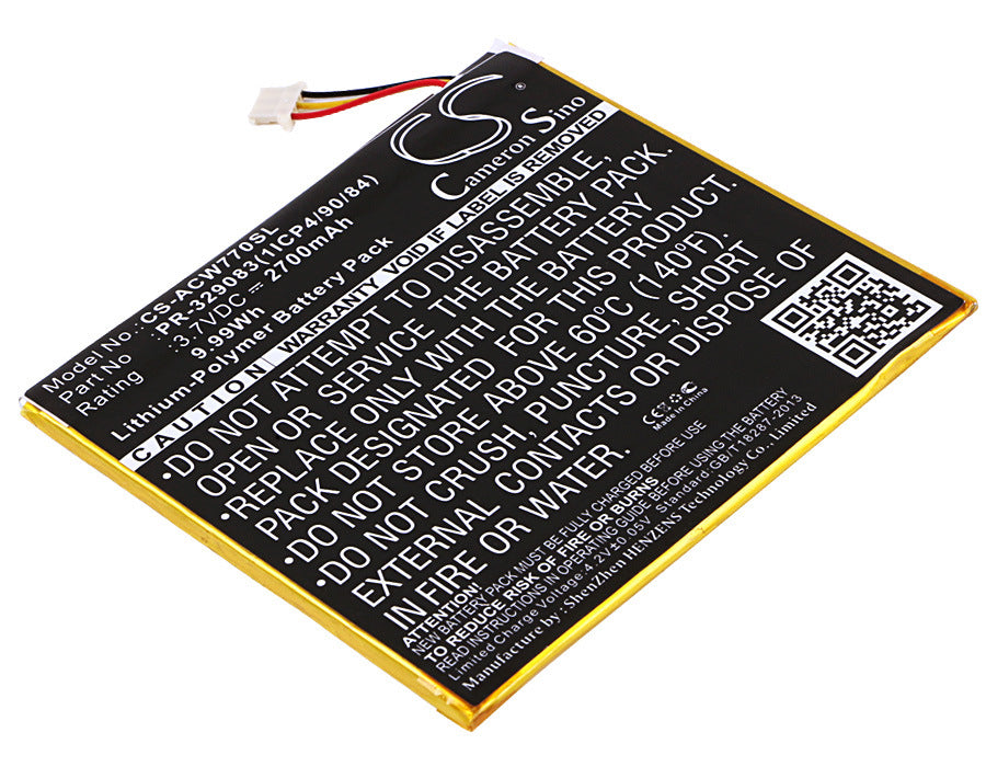 2700mAh Battery - CS-ACW770SL / Li-Polymer / Volts: 3.7