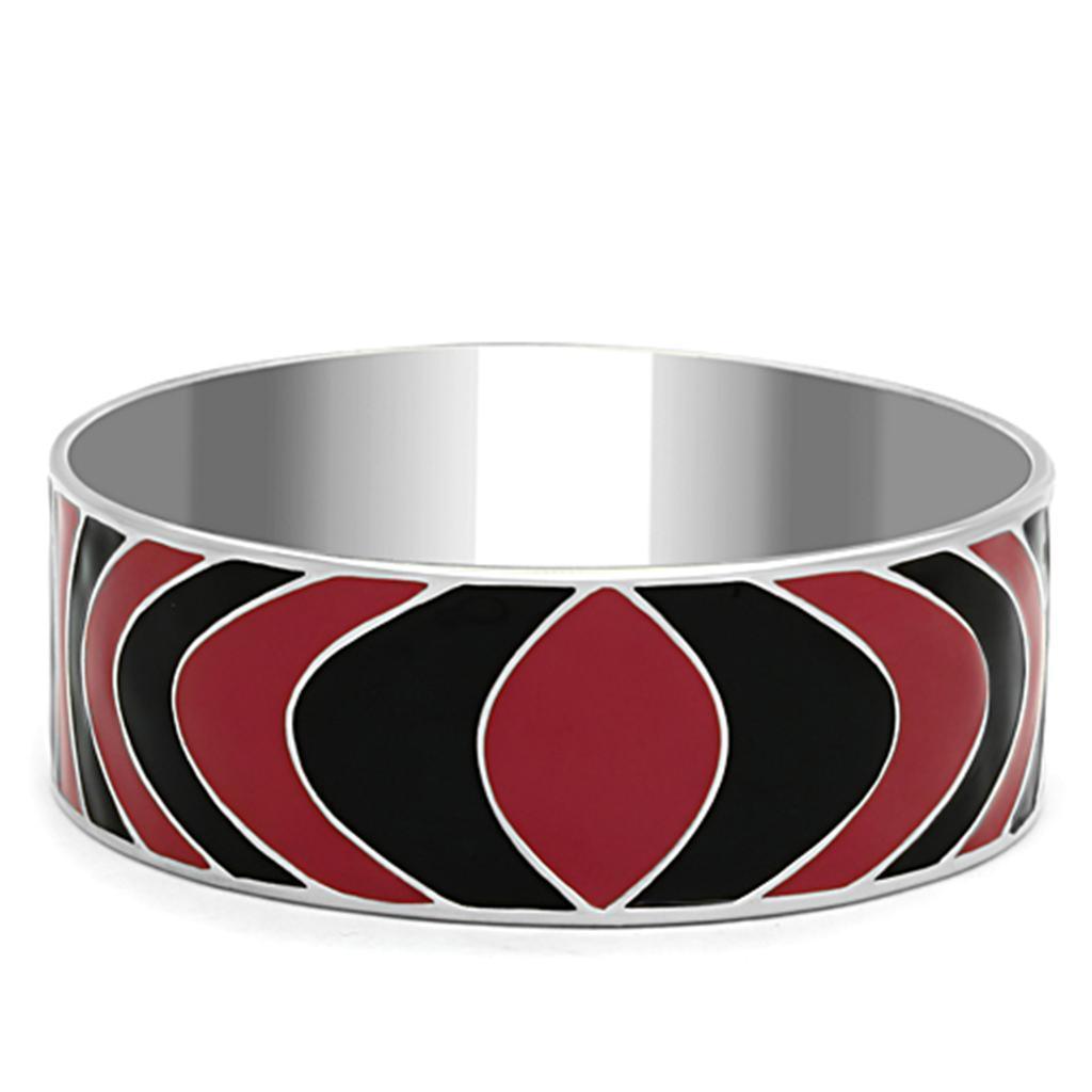 TK293 - High polished (no plating) Stainless Steel Bangle with Epoxy in Multi Color