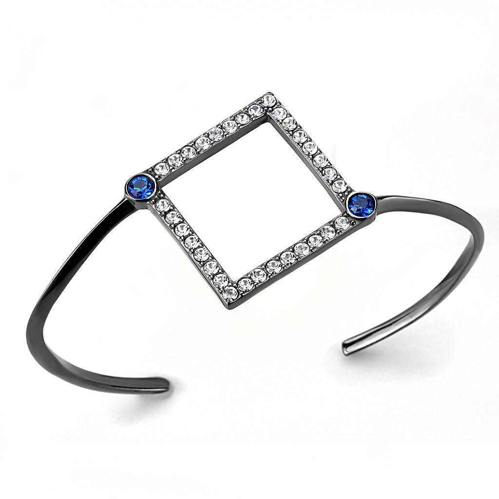 TK3288 - IP Light Black (IP Gun) Stainless Steel Bangle with Top Grade Crystal in Montana