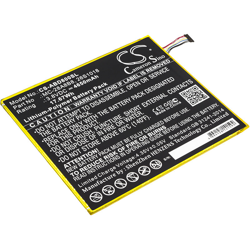 4650mAh Battery - CS-ABD800SL / Li-Polymer / Volts: 3.8