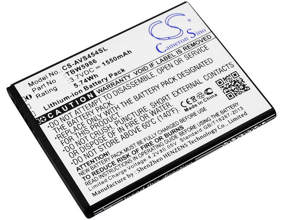 1550mAh Battery - CS-AVS454SL / Li-ion / Volts: 3.7