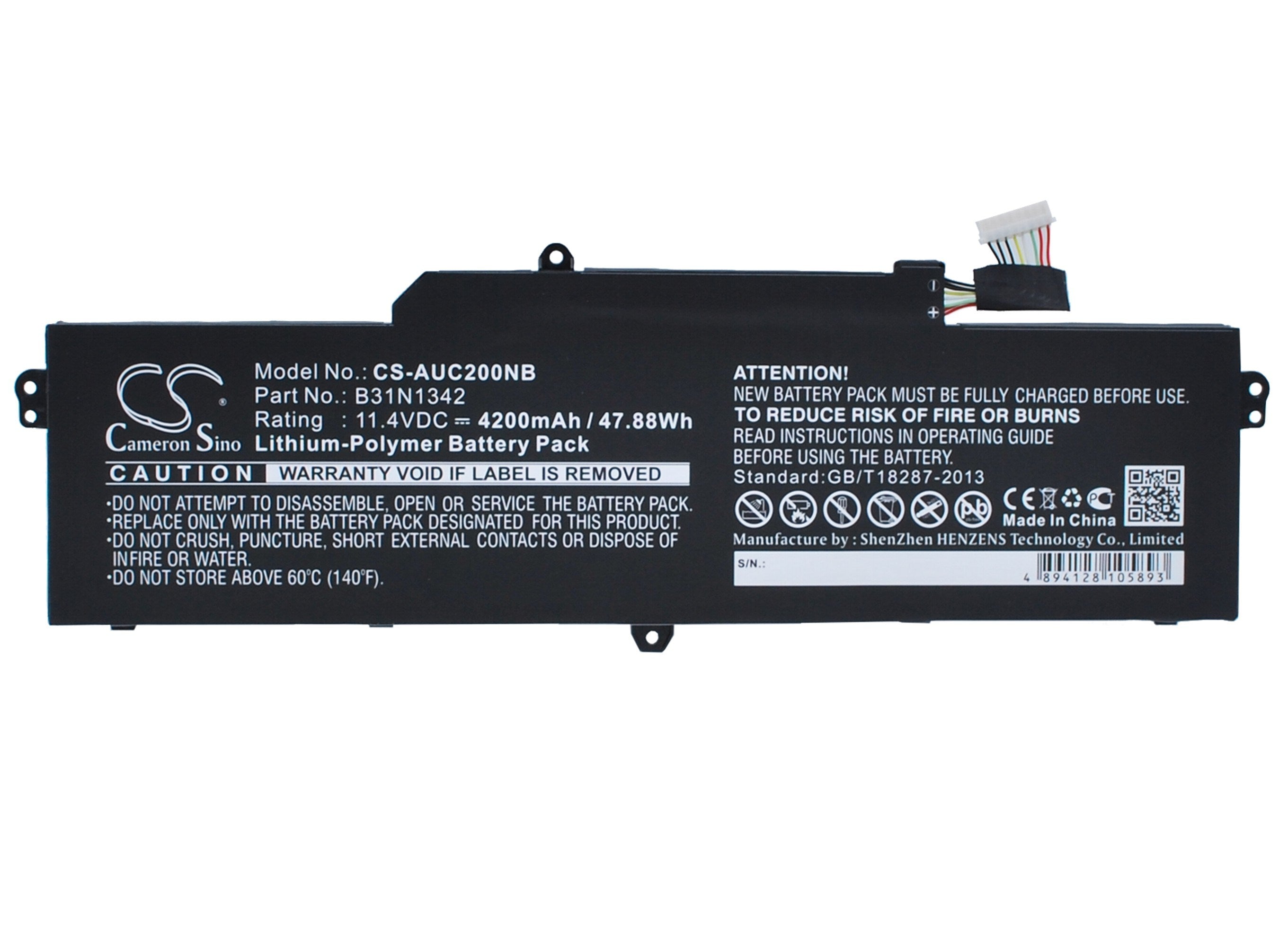 4200mAh Battery - CS-AUC200NB / Li-Polymer / Volts: 11.4