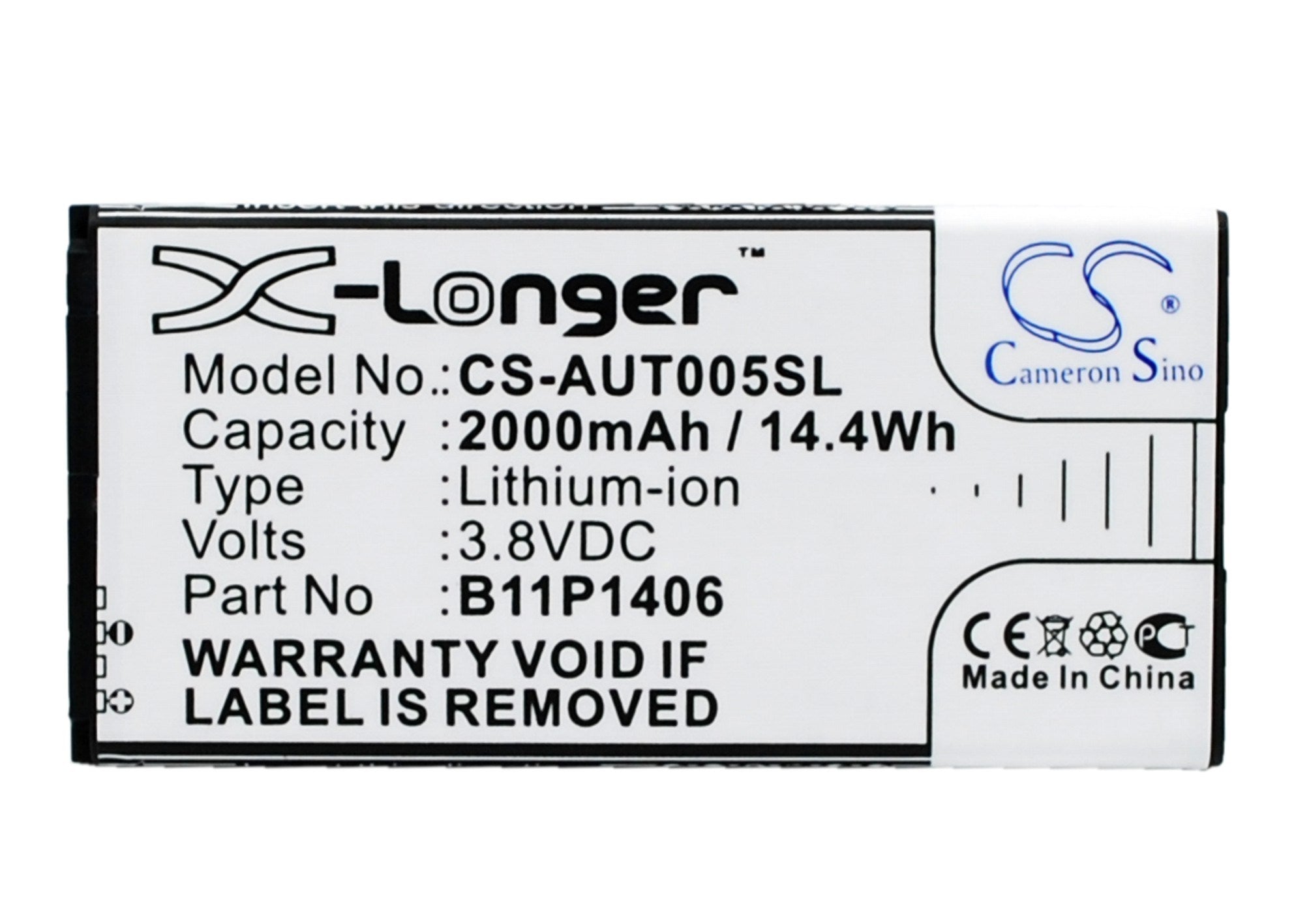 2000mAh Battery - CS-AUT005SL / Li-ion / Volts: 3.8