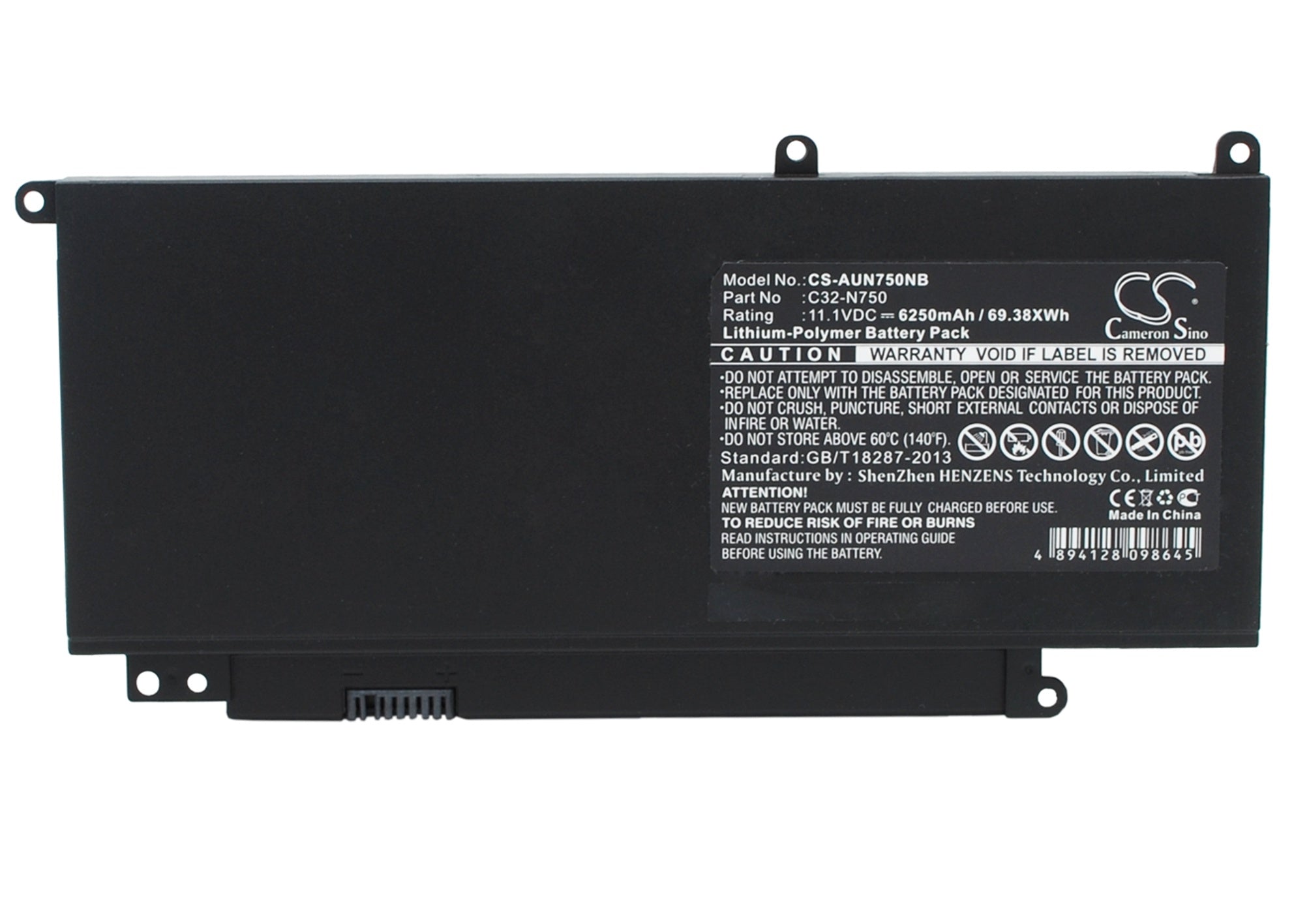 6250mAh Battery - CS-AUN750NB / Li-Polymer / Volts: 11.1