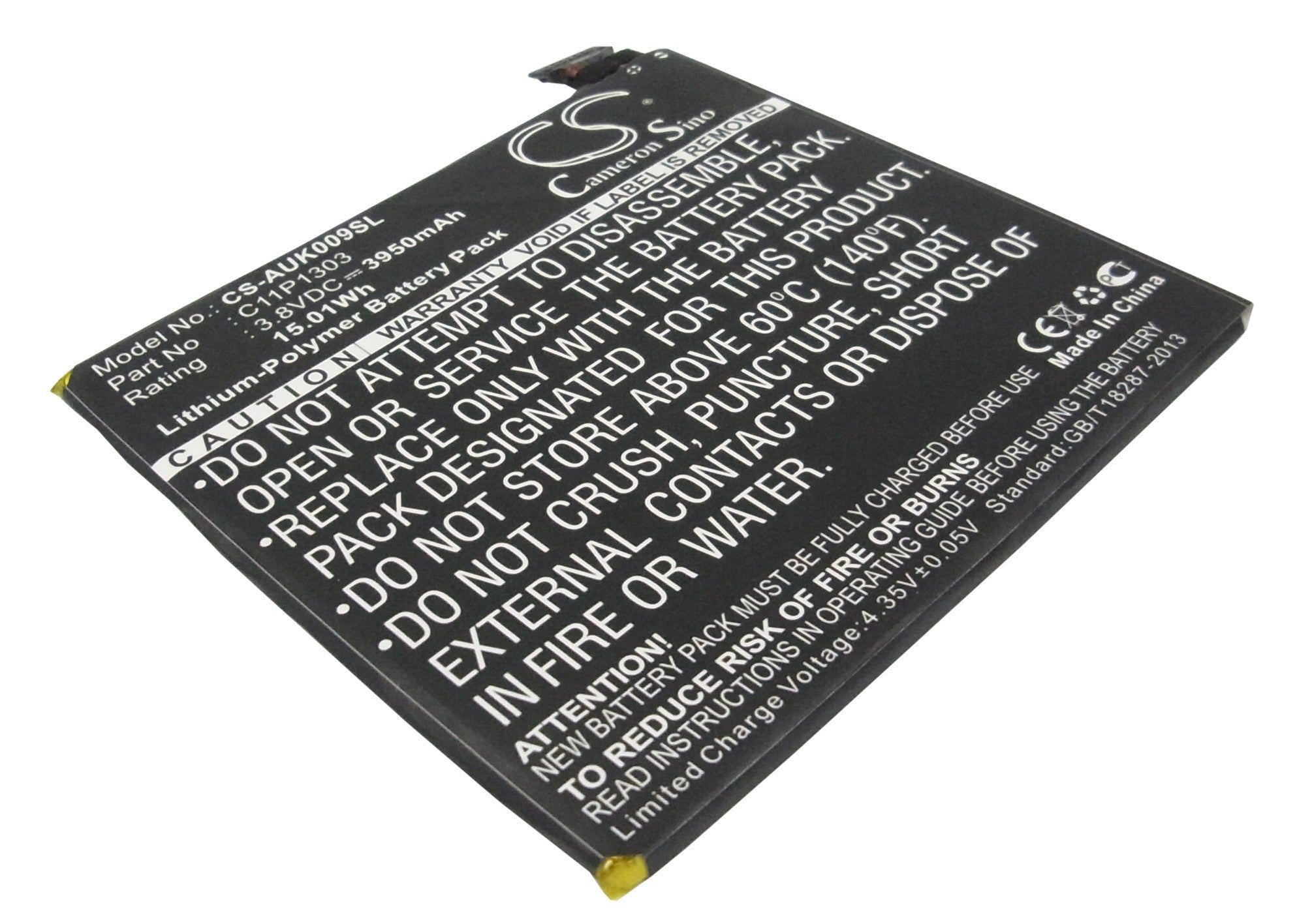 3950mAh Battery - CS-AUK009SL / Li-Polymer / Volts: 3.8V